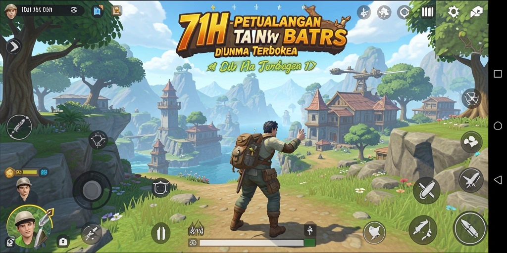 Screenshot menunjukkan pemain menjelajahi dunia terbuka yang menakjubkan.