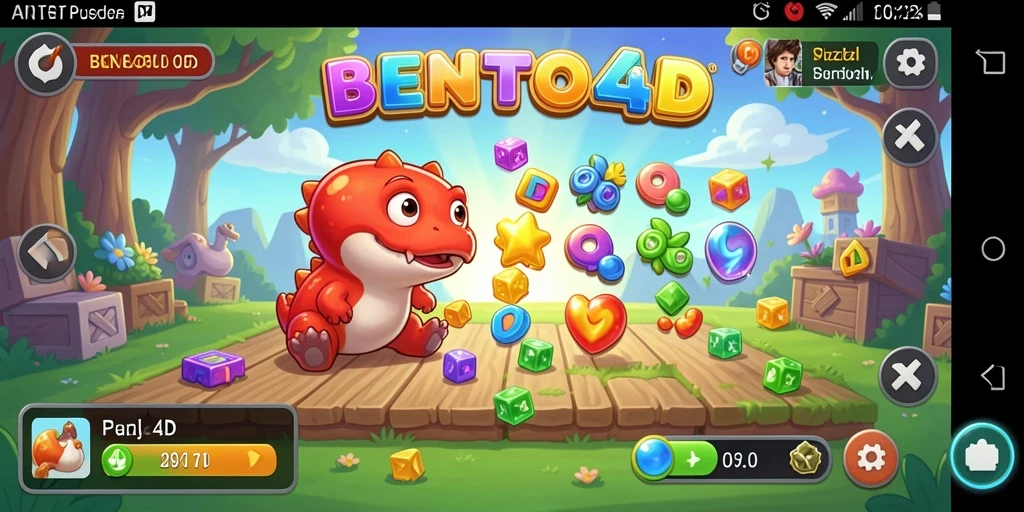 Tampilan gameplay BENTO4D yang penuh warna dan interaktif.