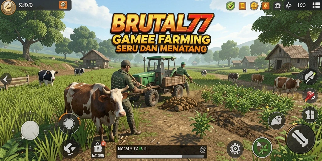 Tampilan menarik dari gameplay <strong>BRUTAL77</strong>, menampilkan aktivitas bertani yang seru.
