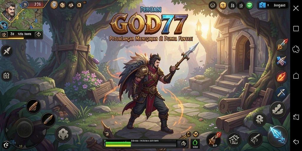 Tampilan gameplay <strong>GOD77</strong> yang menakjubkan saat menjelajahi dunia petualangan.
