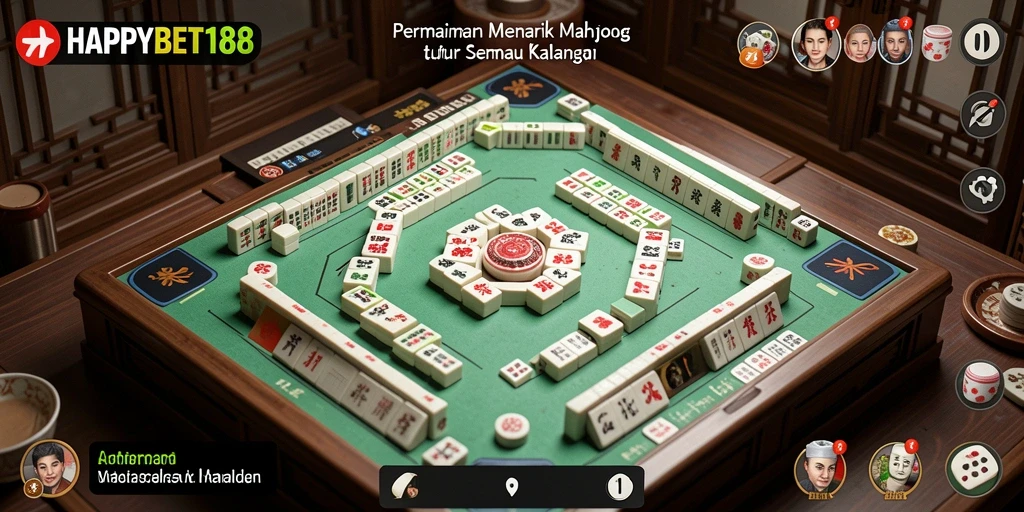 Screenshot gameplay yang menunjukkan keseruan permainan Mahjong di HAPPYBET188.