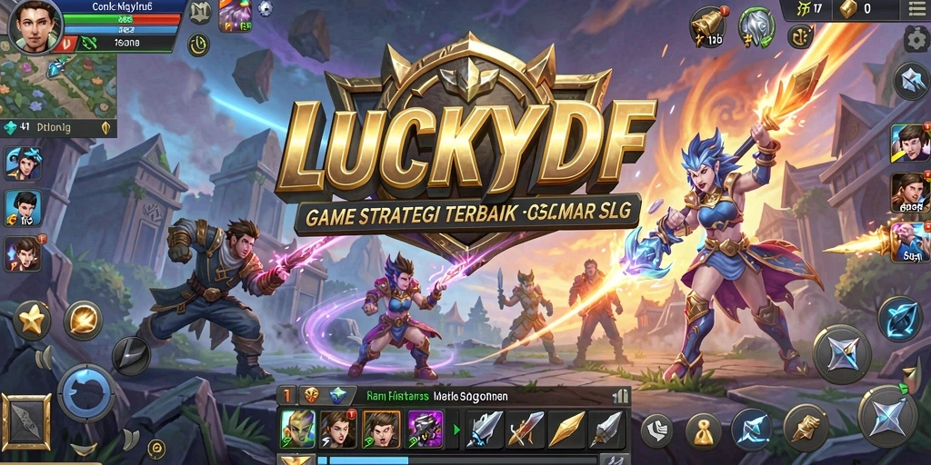 Tampilan gameplay LUCKYDF menampilkan strategi membangun kerajaan.