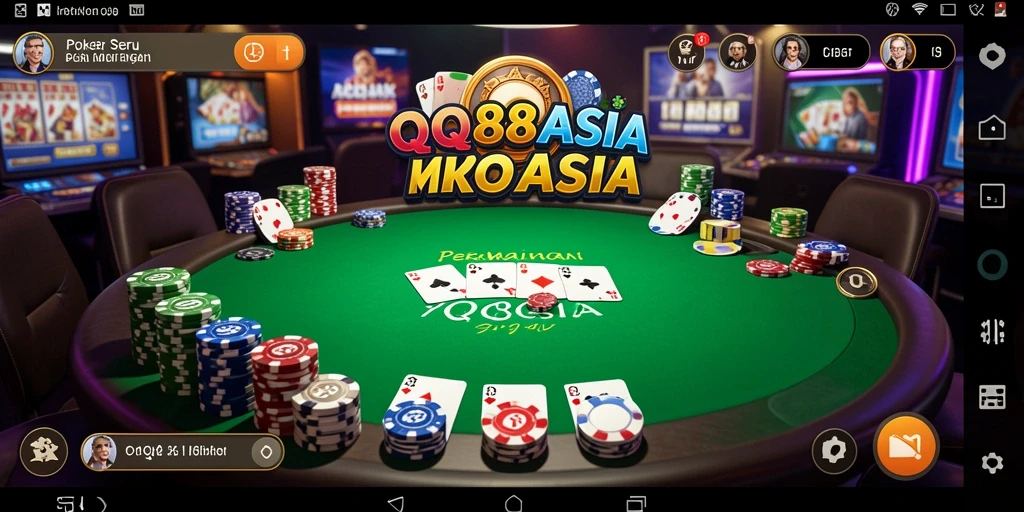 Screenshot game QQ88ASIA menampilkan momen seru permainan Poker.
