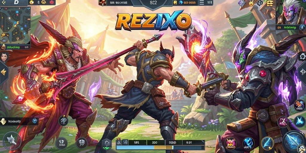 Tampilan gameplay seru dan kompetitif di REZIXO.