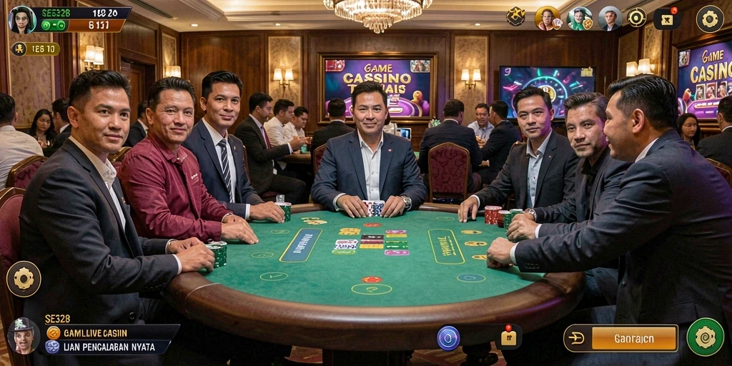 Screenshot gameplay Live Casino SE328 yang menampilkan dealer profesional dan taruhan nyata.