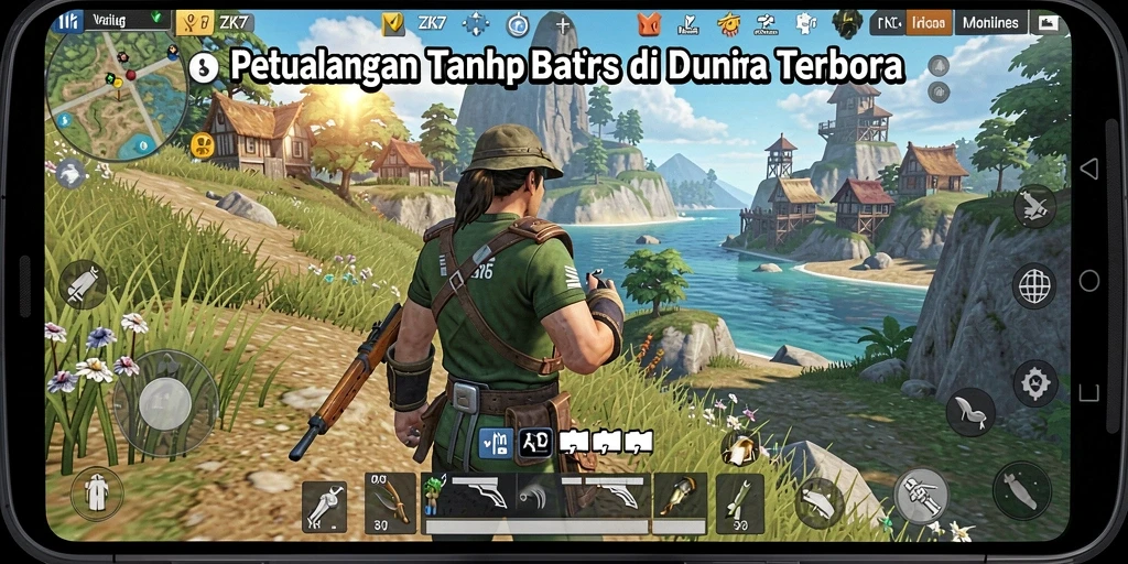 Gameplay ZK7 yang menampilkan dunia terbuka yang kaya dan imersif.